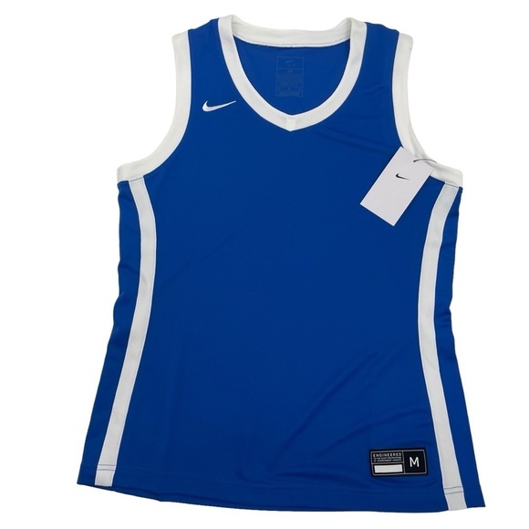 Nike Women's Size Medium White Blue  Elite Basketball Jersey AV2219-494 NWT - Picture 1 of 8